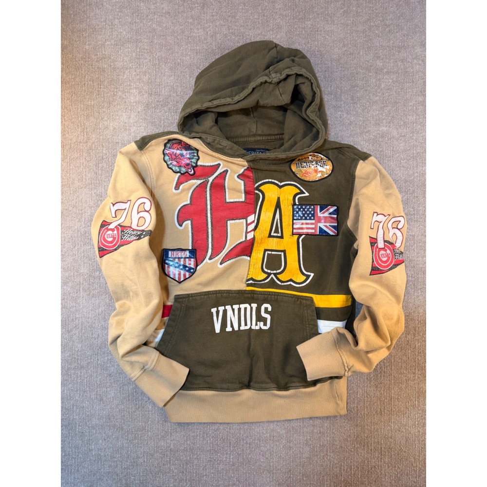 Heritage by America VNDLS Hoodie Seventeen Seventy Six‎ 1776 Patchwork Mens M